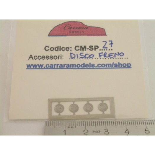 CM-SP27 set 4 pz disco e pinza freno in fotoincisione diametro 5 mm - scala 1:43